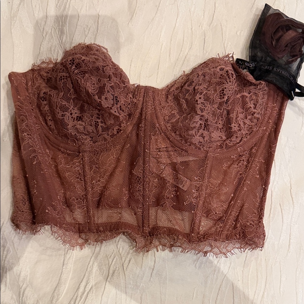 Victoria’s Secret.  Lace Longline Bustier in Dusty Rose